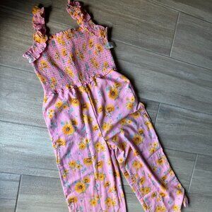 NWT - Pink Floral Sleeveless Jumpsuit, Kids Size XXL (18)